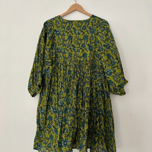 NWT Natural Life Aimee Mini Tunic Dress - Olive Floral Border - Size Large - Picture 5 of 8